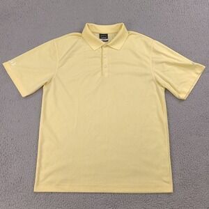 Nike Golf Polo Shirt Mens Medium Yellow Dri-Fit‎ Short Sleeve Embroidered imi